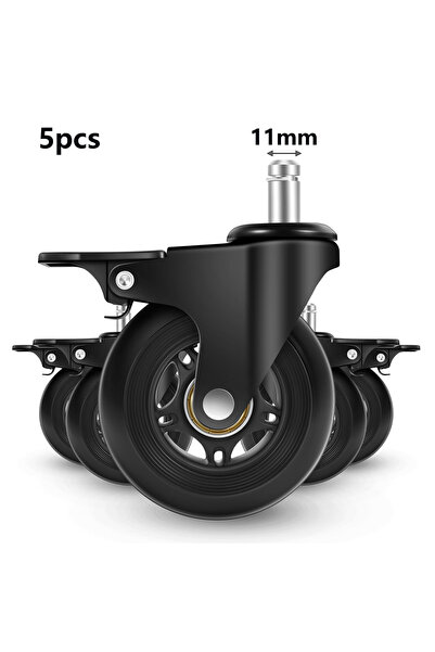Choice 3 inch 5pcs 11mm 3/5 Pack Office Chair Casters 3" Lockable Heavy Duty ...