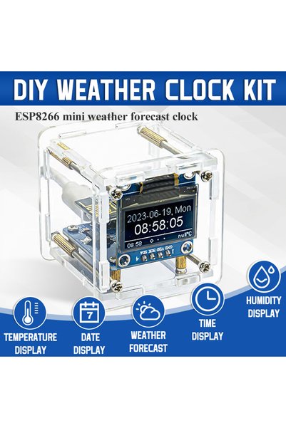 Choice ESP8266 MINI Weather Clock WIFI Digital Clock DIY Soldering Kit Electr...