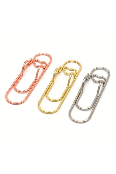 Choice 3 Colors Mix 3pcs/Set Multi-functional Metal Paper Clips with Pen Hold...
