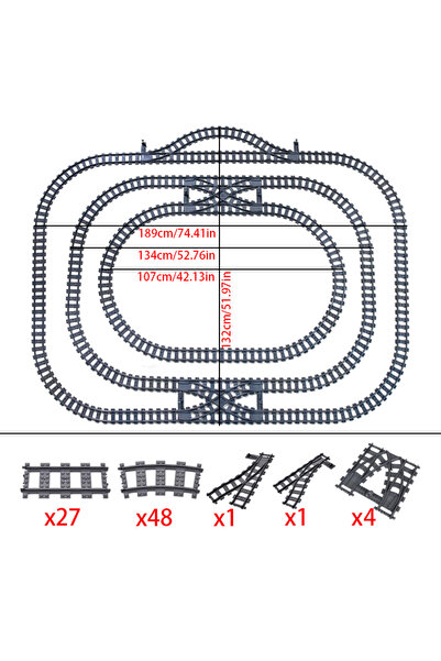 Choice MS2 Train Track Railroad Accessories - City Train Track System with Ra...