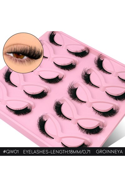 Choice8 Mix Lash-QW01 Lasvirey Fluffy Eyelashes Cat Eye Lashes 8D Fluffy Volu...