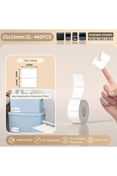 Choice11 White 2515 Niimbot White Adhesive Label Waterproof Sticker Round Pap...