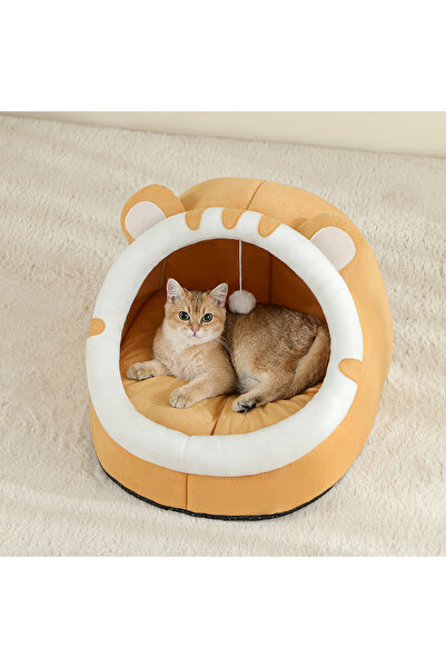 Choice L 42x39cm Yellow Super Cat Bed Warm Pet House Kitten Cave Cushion Cat ...