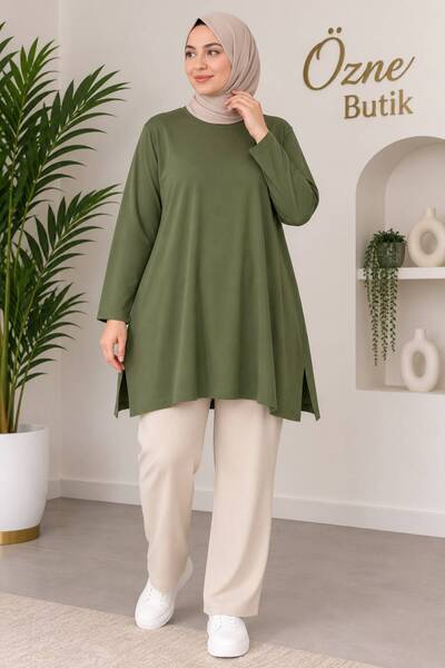 ÖZNE BUTİK Women's 100% Cotton Lycra Combed Cotton Tunic