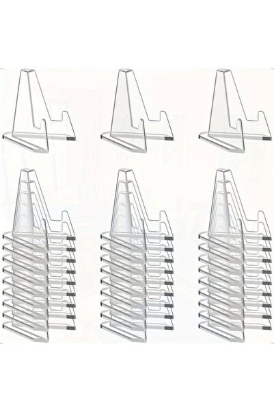 Choice Clear 30PCS Acrylic Coin Display Stand Transparent Triangle Business C...