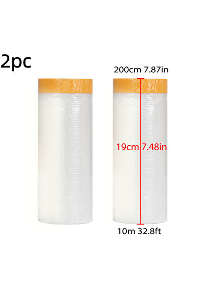 choice2 200cmx10mx2pc Pre-Taped Masking Film Protection PE Covering Cloth Tap...
