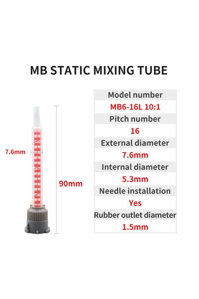 Choice 50pcs MB6-16 10-1 50pcs epoxy mixing nozzle static mixing nozzle Mb6-1...