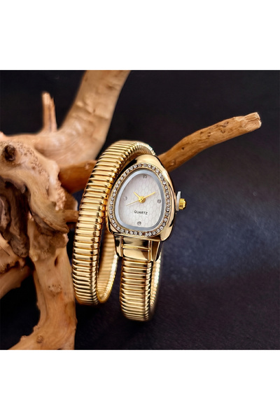 Choice4 golden white Serpentine Bullet-Shaped Case Honeycomb Dial Bracelet Wa...
