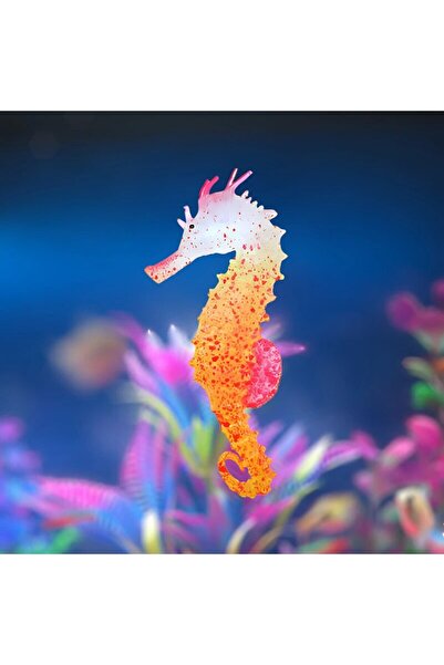 Choice Bright orange Fish Tank Aquascape Decorations Simulation Glow in Dark ...