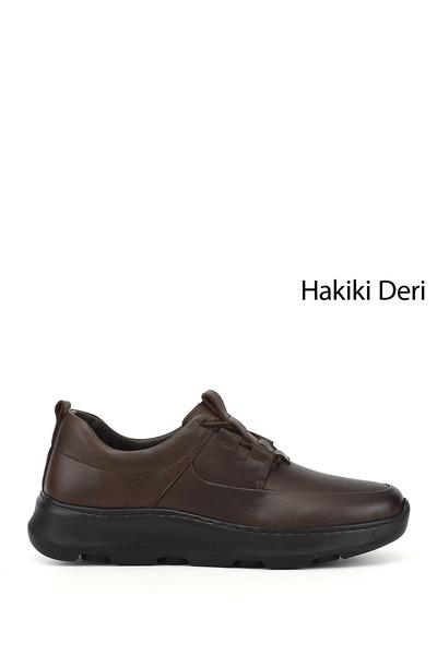 GÖNDERİ(R) Men's Brown Antique Lace-Up Genuine Leather Comfort Sneaker