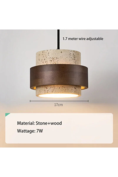 Choice 3000K 17cm walnut color Led Pendant Lamp Bedroom Beside Chandelier Sma...
