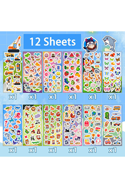 Choice 12Sheets 12-36 Sheets Stickers Bulk for Kids Scrapbooking Including An...