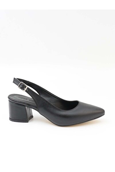 Nesil Shoes Γυναικεία σανδάλια Full 725 μαύρα με χοντρό τακούνι