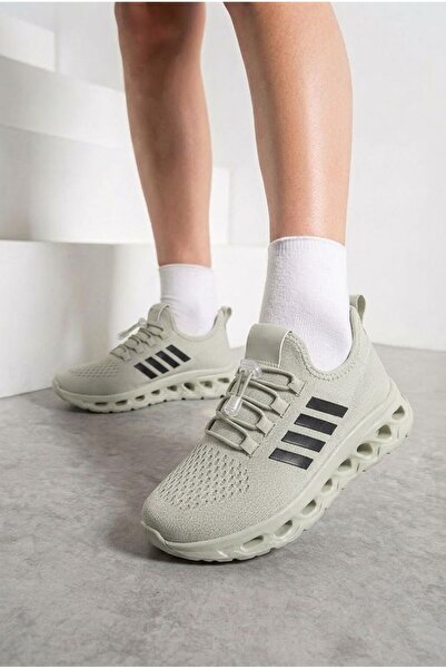 İmerShoes Unisex Spor Ayakkabı Şeritli Bağcıksız Hava Alan Ultra Rahat Hafif Taban Sneaker 125