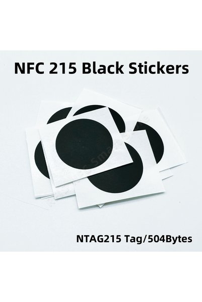 Choice1 30 قطعة من ملصقات NFC 215 السوداء بتردد 13.56 ميجاهرتز، معيار ISO1444...