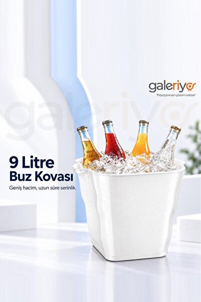 Galeriyo 9 Lt. İçecek ve Buz Kovası – Taşınabilir Beyaz
