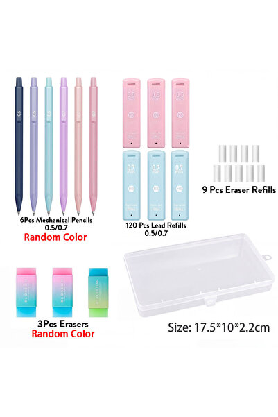Choice7 Set B as picture Cute Mechanical Pencil Set 6 Pastel Mechanical Penci...