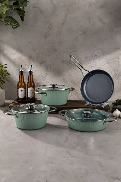 Zest Lionte 7 Parça İndüksiyon Tabanlı Set Mint Yeşili