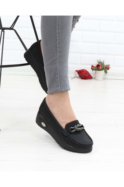 Nesil Shoes حذاء نسائي من الدنيم الأسود التشريحي Nstar 410