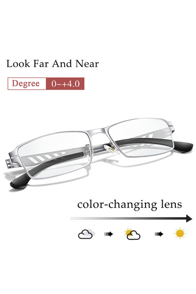 Choice17 +150 RC2 Metal Frame Photochromic Anti-Blue Lights Reading Glasses S...