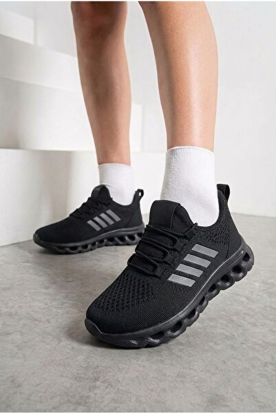 İmerShoes Unisex Spor Ayakkabı Şeritli Bağcıksız Hava Alan Ultra Rahat Hafif Taban Sneaker 125