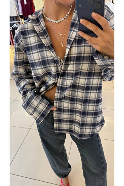 Serpirella Butik Καρό Καρό Πουκάμισο Oversize