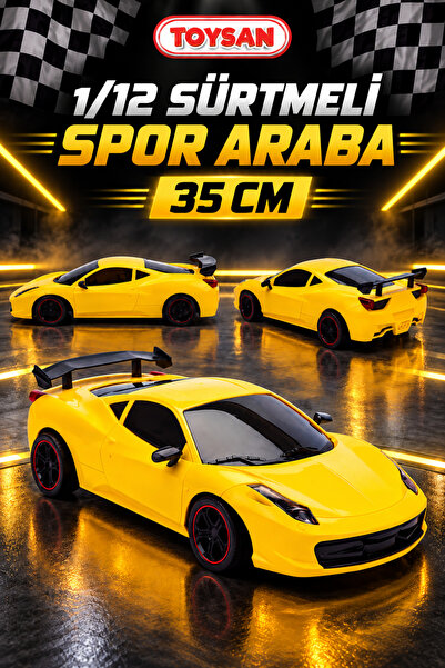 Toysan 1/12 SÜRTMELİ SARI SPOR ARABA FER 35 cm 1 ADET