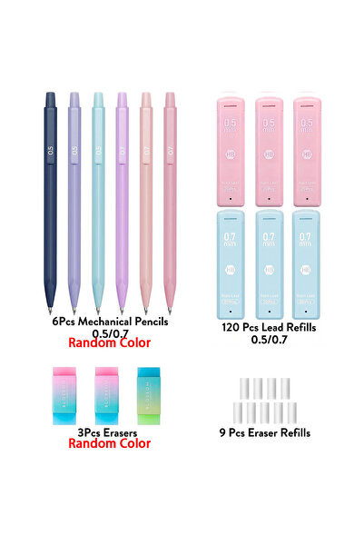 Choice6 Set A as picture Cute Mechanical Pencil Set 6 Pastel Mechanical Penci...