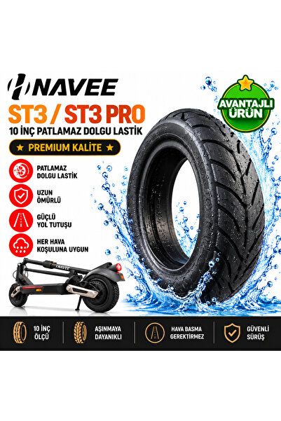 mi dünyası Navee ST3 / ST3 Pro 10 İnç Patlamaz Dolgu Lastik Ön Arka Uyumlu