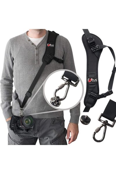 Choice حزام كتف محمول جديد أسود حزام رقبة للكاميرا قابل للتعديل حزام كتف للكا...