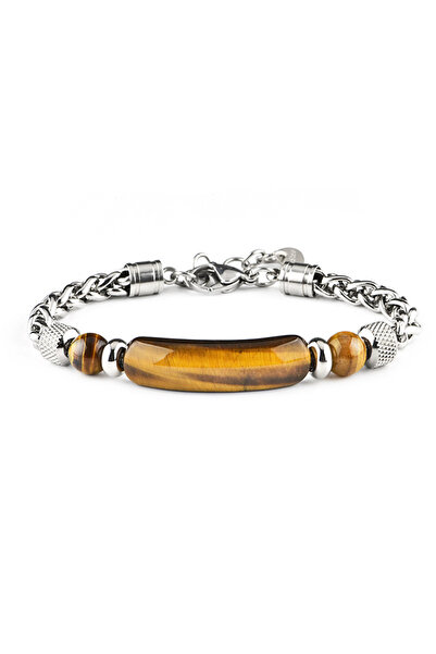 Choice tiger eyes stone 3 Colors Stainless Steel Cuban Chain Bracelet Men Adj...