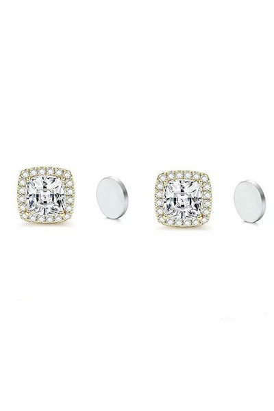 Choice Gold Color B ZAKOL New 1 Pair Buling Cubic Zirconia Stainless Steel Ma...