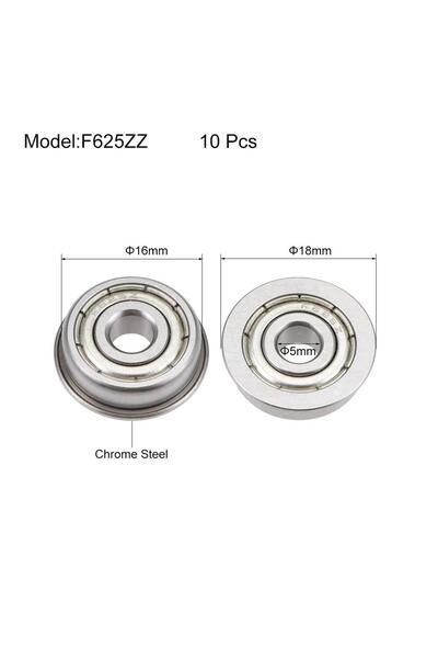 choice2 F625ZZ 5mmx16mmx5mm 10pcs Flange Ball Bearing F604ZZ F623ZZ F624ZZ F6...