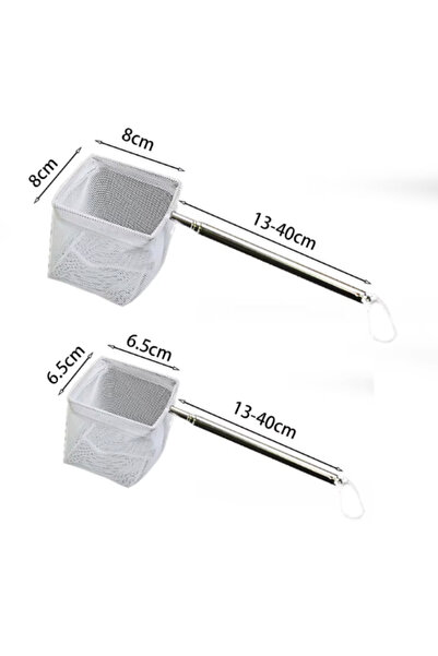 Choice 2PCS Extendable Long Handle Aquarium Square Fishing Net with Suction C...
