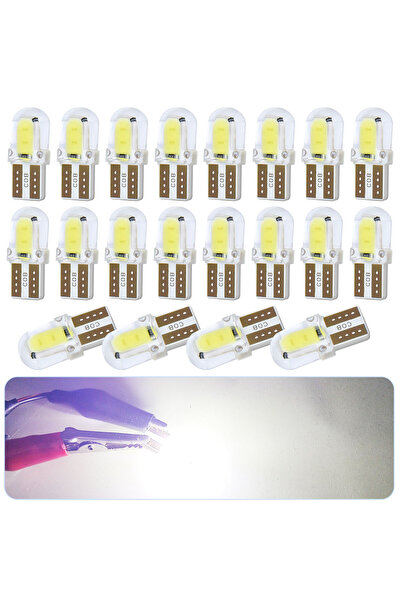Choice15 20 قطعة إضاءة بيضاء فائقة السطوع بزاوية 360 درجة T10 W5W 168 COB LED...