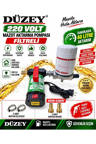 Düzey 220 VOLT MAZOT AKTARMA POMPASI & FİLTRELİ