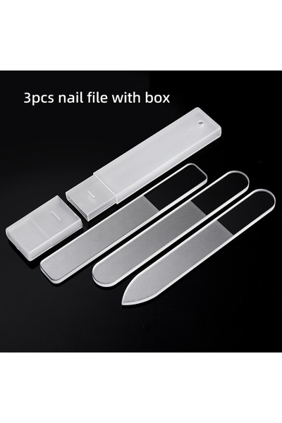 Choice 3pcs Nano Nail Saw Clear Glass Nail File Buffing Grit Sanding Polishin...