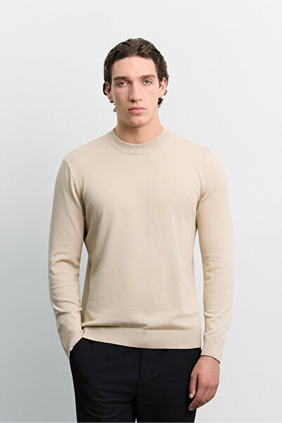 Avva Men's Stone Crew Neck Viscose Blend Basic Knitwear Regular Fit Sweater B...