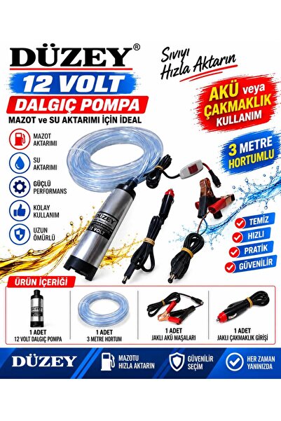 Düzey 12 VOLT SIVI AKTARMA POMPASI ÇİFT GİRİŞLİ ( AKÜ VEYA ÇAKMAKLIK GİRİŞLİ)...