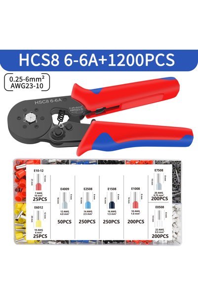 Choice HSC8 6-6A 1200PCS Ferrule Crimping Tool HSC8 6-4/6-6 Electrical Crimpe...
