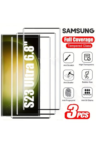 choice2 Tempered glass 3Pcs For S22 Ultra 3Pcs Tempered Glass For Samsung Gal...