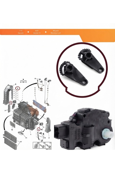 YUBBOX Klima Klape Yönlendirme Motoru Dişli Seti Sağ-Sol Sağlamlaştırılmış Pe...