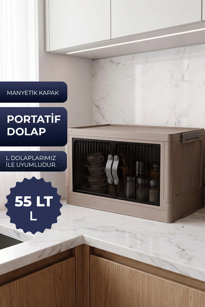 Kitchen Life Portatif İstiflenebilir Tekerleksiz Organizer Dolap - Plastik Do...