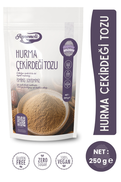 Annemeli 250 gr Hurma Çekirdeği Tozu (UNU) %100 Doğal Annemeli