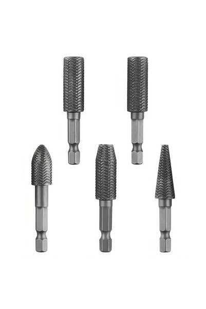 Choice Hexagonal 58mm 5pcs Hex Shank Rotary Steel File Set for Drilling, Grin...