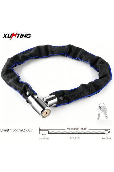 choice2 65cm 25.6in XUNTING Heavy Duty Bike Chain Lock Anti-Theft Steel Chain...