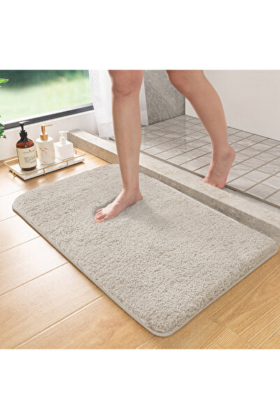 Choice 500MMx800MM Apricot Long hair absorbent bathroom mat furry shower room...