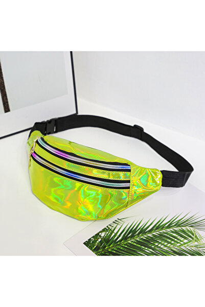 Choice Yellow Holographic Fanny Pack,Hologram PU Waist Pack Waterproof Shiny ...