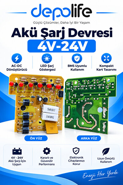 Depolife akü şarj Devresi 4v - 24v tüm Yüksek amper BMS Şarj Devresi Ac volta...