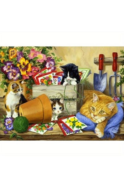 Choice The Cat in the Bower 46*28cm 500 Pieces Jigsaw Puzzle for Adults Paint...